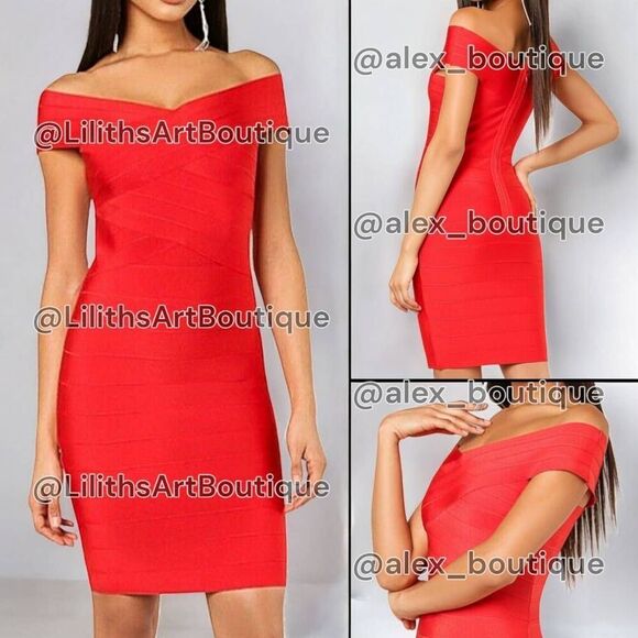 WOW Couture Off The Shoulder Bandage Bodycon Mini Dress(C048)-Size L for… - Picture 1 of 10